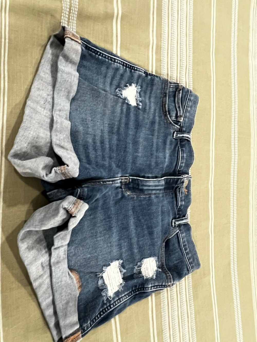 Hollister Blue Distressed Denim Shorts